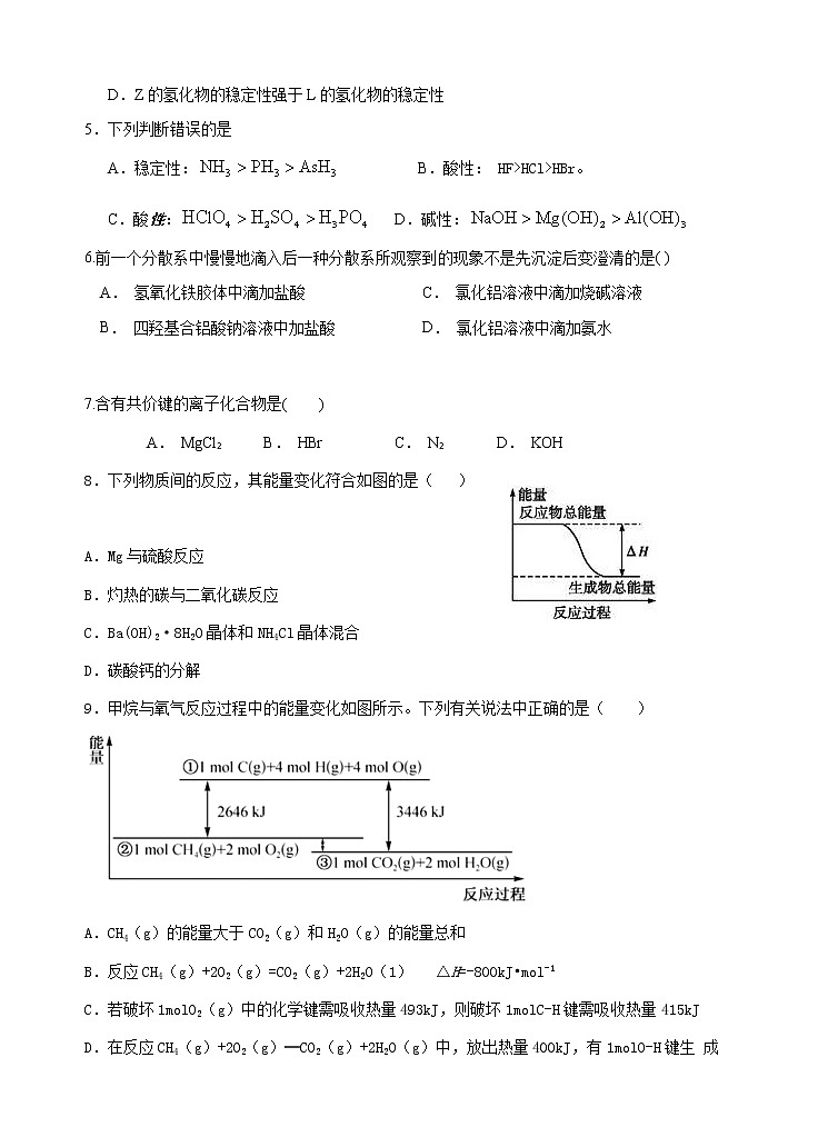 福建省建瓯市芝华中学2019-2020学年高一下学期居家学习检测化学试题02