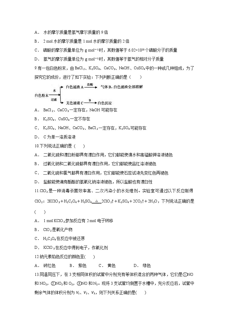 云南省河口县一中2019-2020学年高一上学期12月月考化学试题第2页