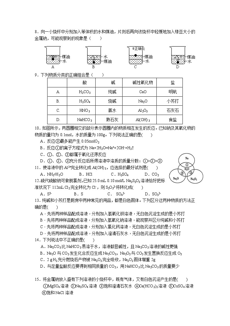 四川省广元川师大万达中学2019-2020学年高一11月月考化学试卷第2页