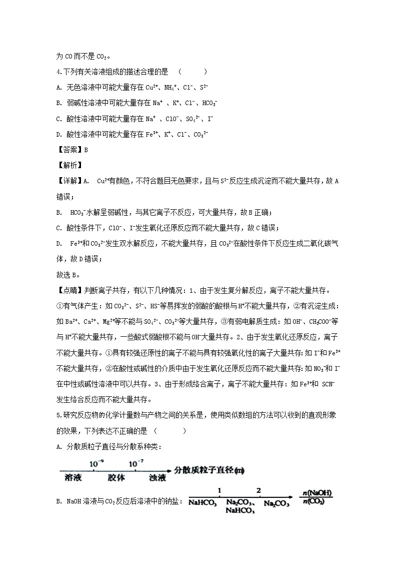 江西省上高县第二中学2019-2020学年高一上学期第三次月考化学试题03