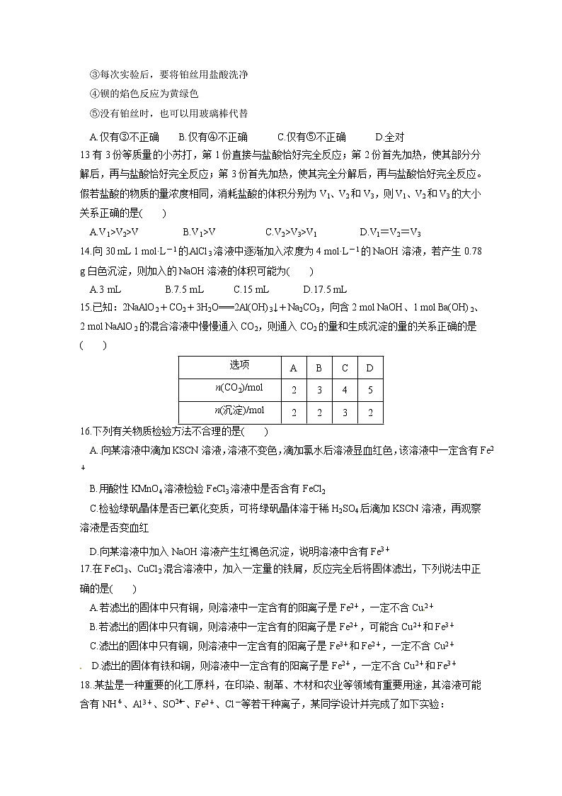 黑龙江省哈尔滨市第六中学2019-2020学年高一12月月考化学试题03