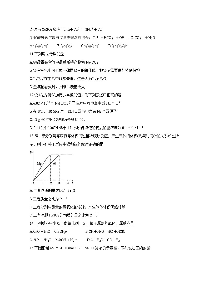 河北省石家庄市第二中学2019-2020学年高一上学期联考试题 化学03