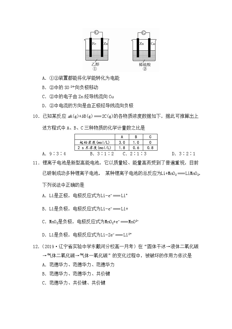 湖北省武汉市钢城第四中学2019-2020学年高一下学期期中考试化学试题03