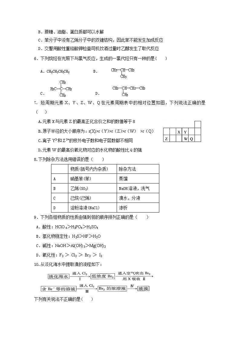江苏省启东中学2019-2020学年高一下学期期中考试化学试题02