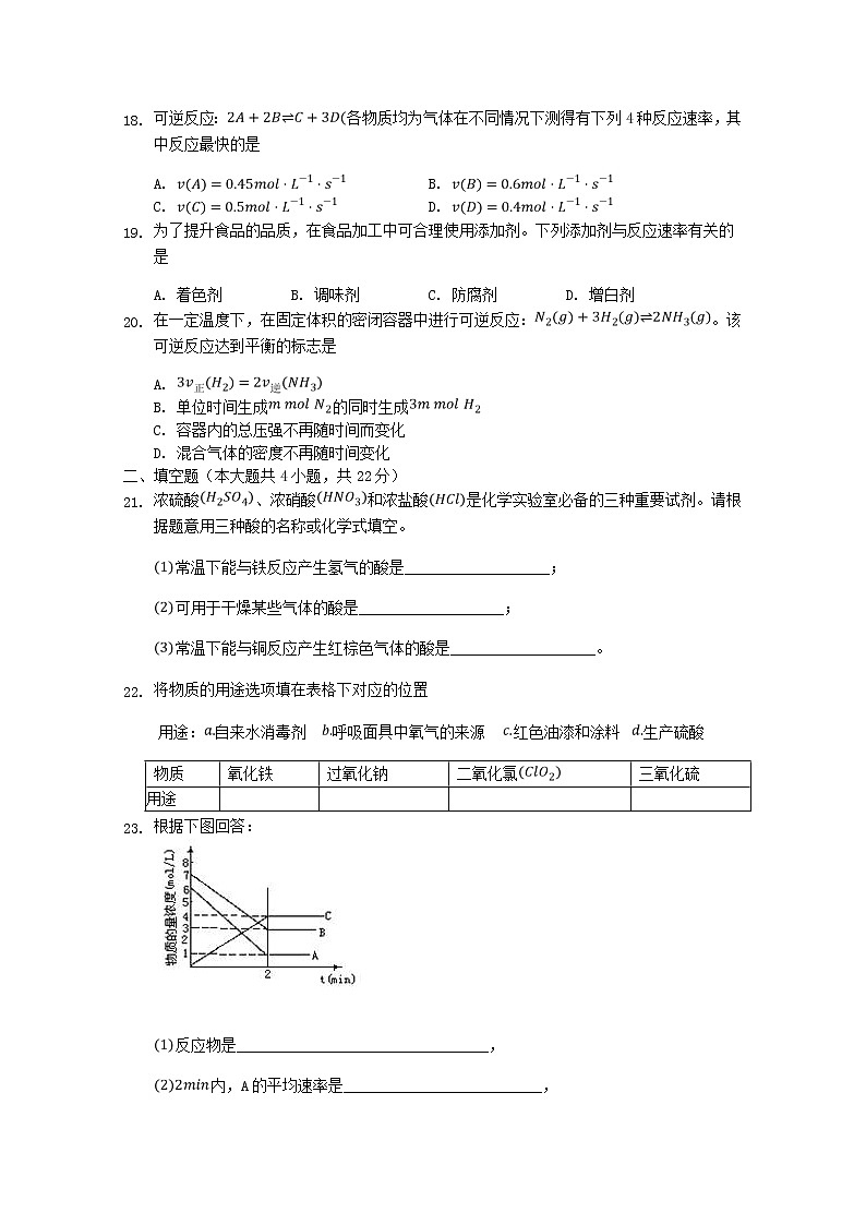 辽宁省滨海实验中学2019-2020学年高一下学期期中考试化学试题第3页