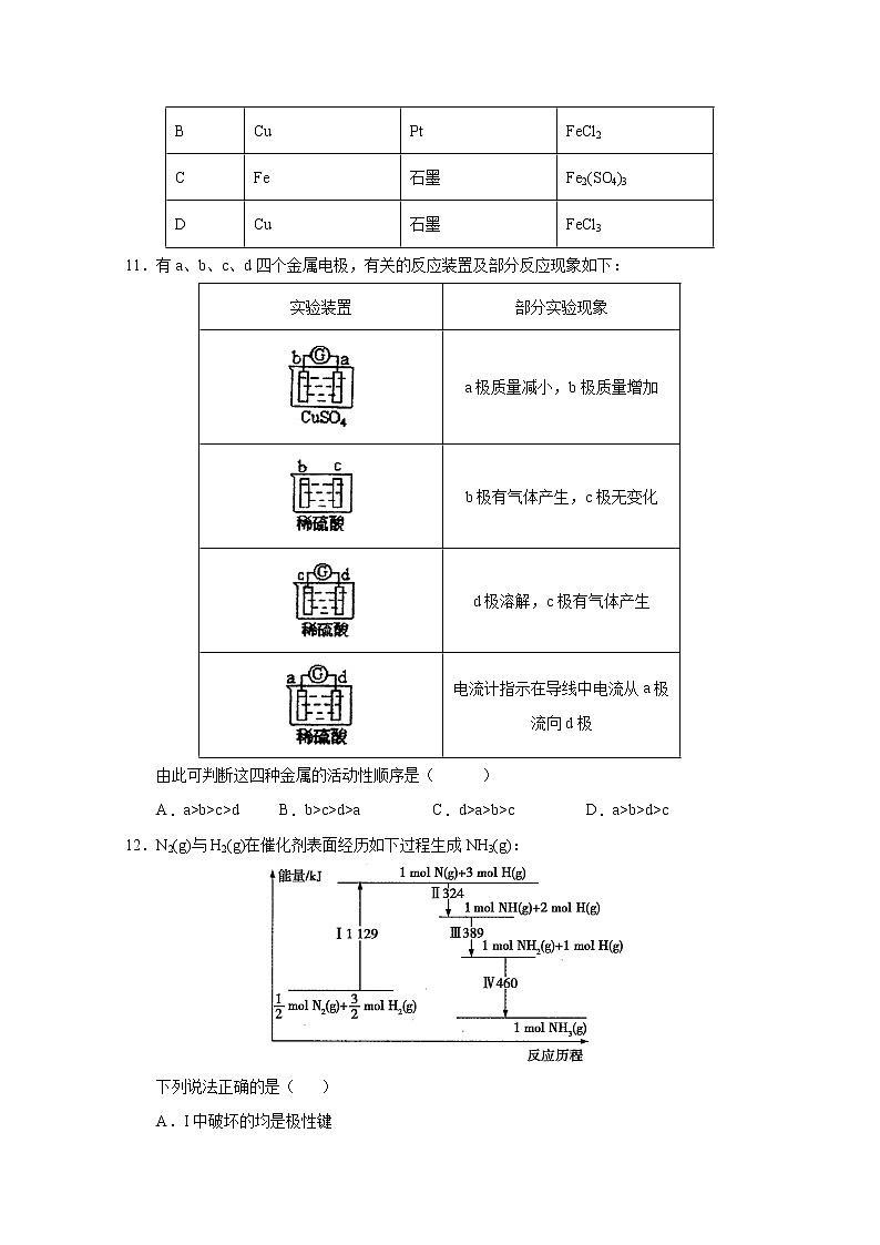 甘肃省张掖市临泽一中2019-2020学年高一下学期期中考试化学试题03