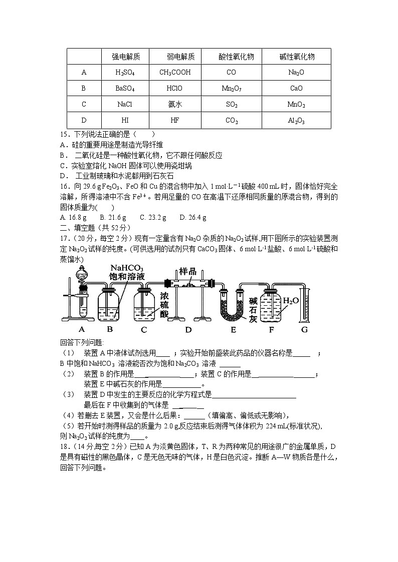 黑龙江省哈尔滨市第十九中学校2019-2020学年高一期末测试化学试卷03