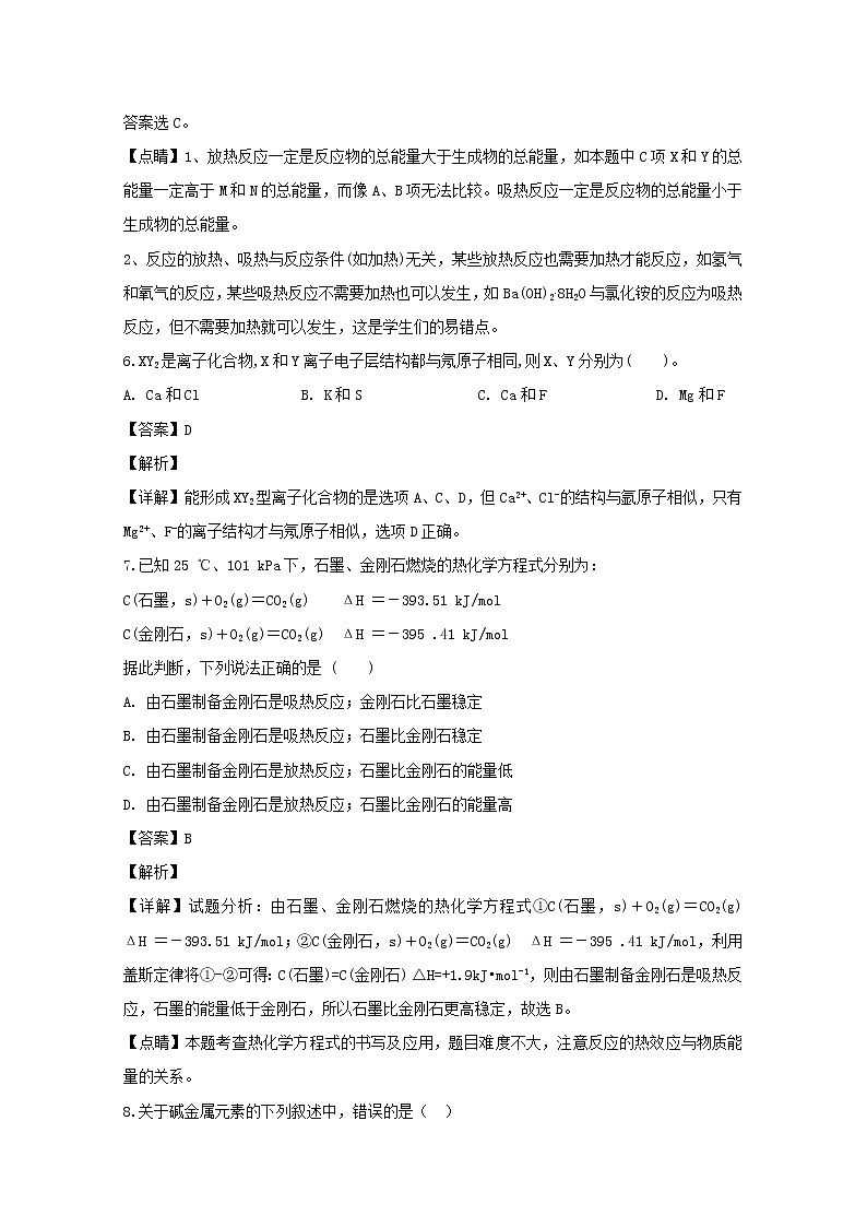 辽宁省沈阳市第一七O中学2019-2020学年高一上学期期末考试化学试题03