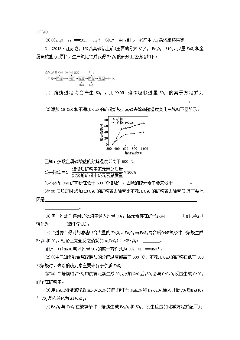 全国版2021高考化学一轮复习课时作业35无机化学的综合应用__化学工艺流程题含解析02