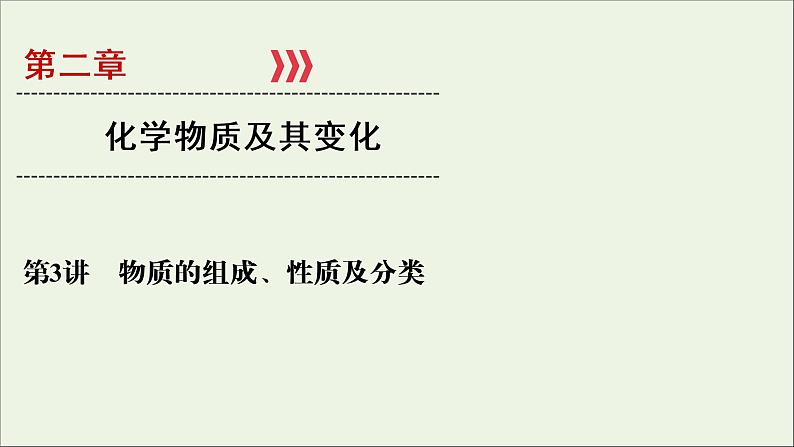 全国版2021高考化学一轮复习第3讲物质的组成性质及分类课件01