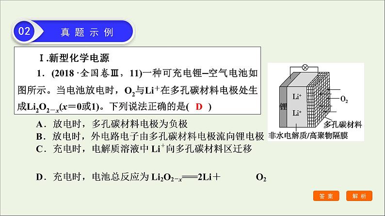 全国版2021高考化学一轮复习题型突破6新型化学电源及电解原理的应用课件第7页