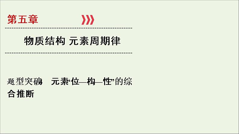 全国版2021高考化学一轮复习题型突破4元素“位_构_性”的综合推断课件01