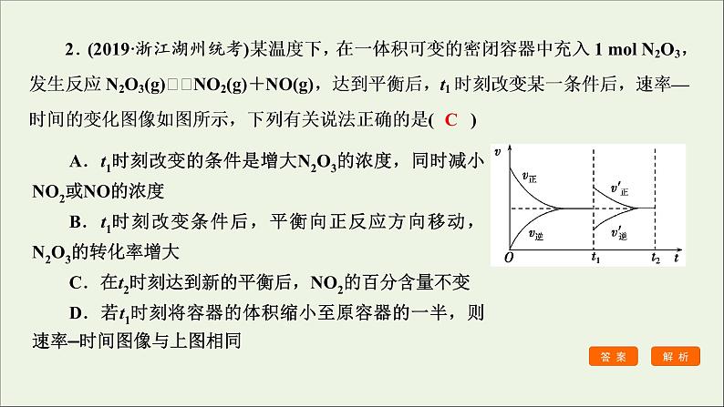 全国版2021高考化学一轮复习题型突破7化学反应速率和化学平衡图像的类型及突破方法课件08