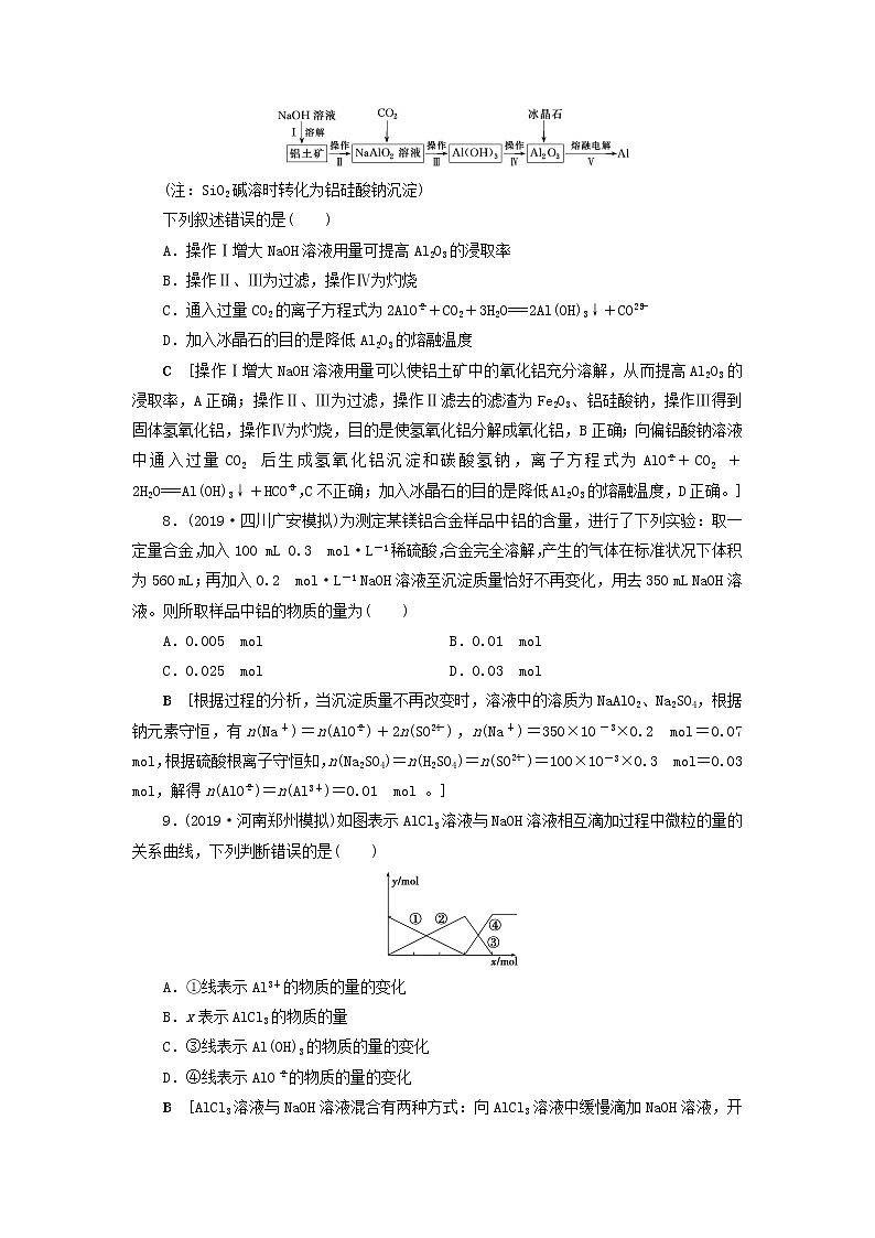 全国版2021高考化学一轮复习课时作业10镁铝及其重要化合物含解析 练习03