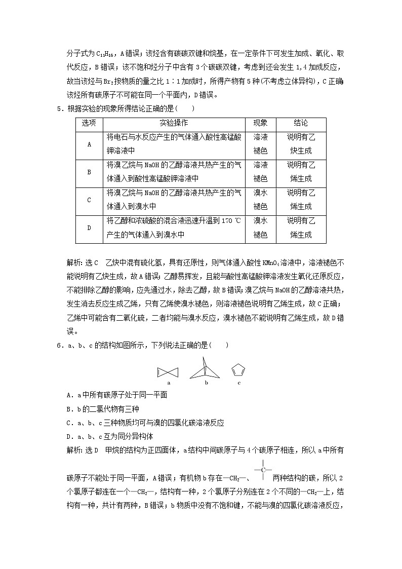 2021版高考化学一轮复习课时跟踪检测（四十一）烃和卤代烃（含解析）新人教版02