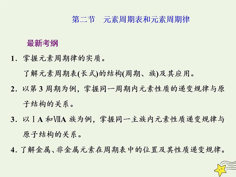 2021版高考化学一轮复习第四章结构—物质结构元素周期律第二节元素周期表和元素周期律课件新人教版第1页