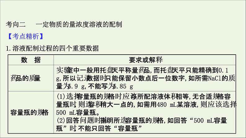 2021版高考化学一轮复习第一章化学计量在实验中的应用2物质的量在化学实验中的应用课件新人教版08