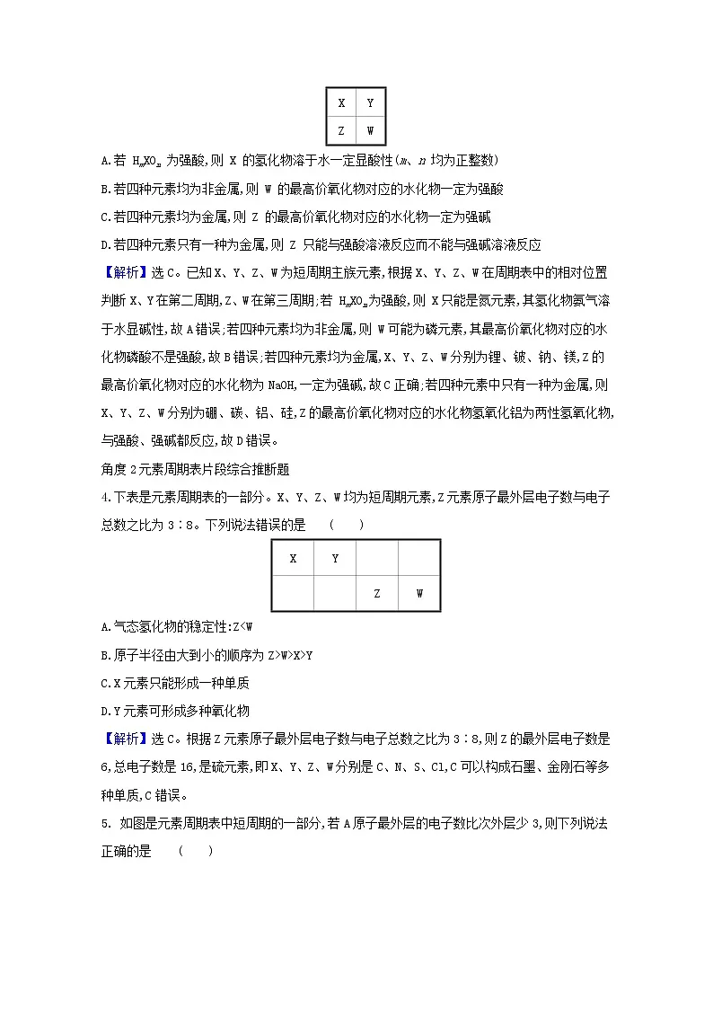 2021版高考化学一轮复习第五章物质结构元素周期律2元素周期表元素周期律强化训练3（含解析）新人教版第2页