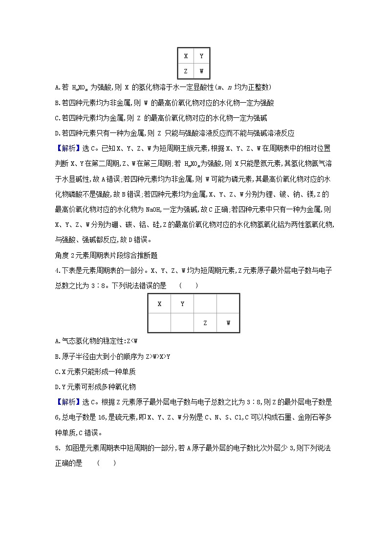 2021版高考化学一轮复习第五章物质结构元素周期律2元素周期表元素周期律强化训练3（含解析）新人教版02