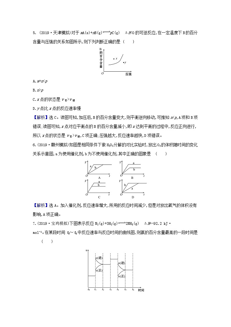 2021版高考化学一轮复习第七章化学反应速率和化学平衡2化学平衡状态化学平衡的移动强化训练3（含解析）新人教版03