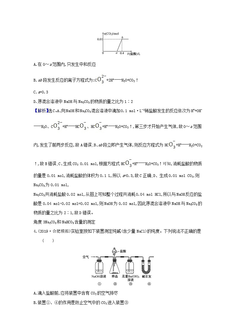 2021版高考化学一轮复习第三章金属及其化合物1钠及其重要化合物强化训练3（含解析）新人教版02