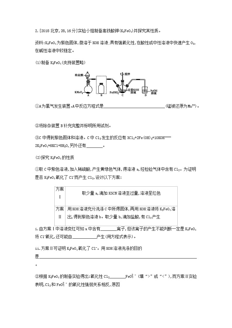 2020高考化学刷题冲刺含最新模拟题专题六铁铜及其化合物金属的冶炼讲义含解析02