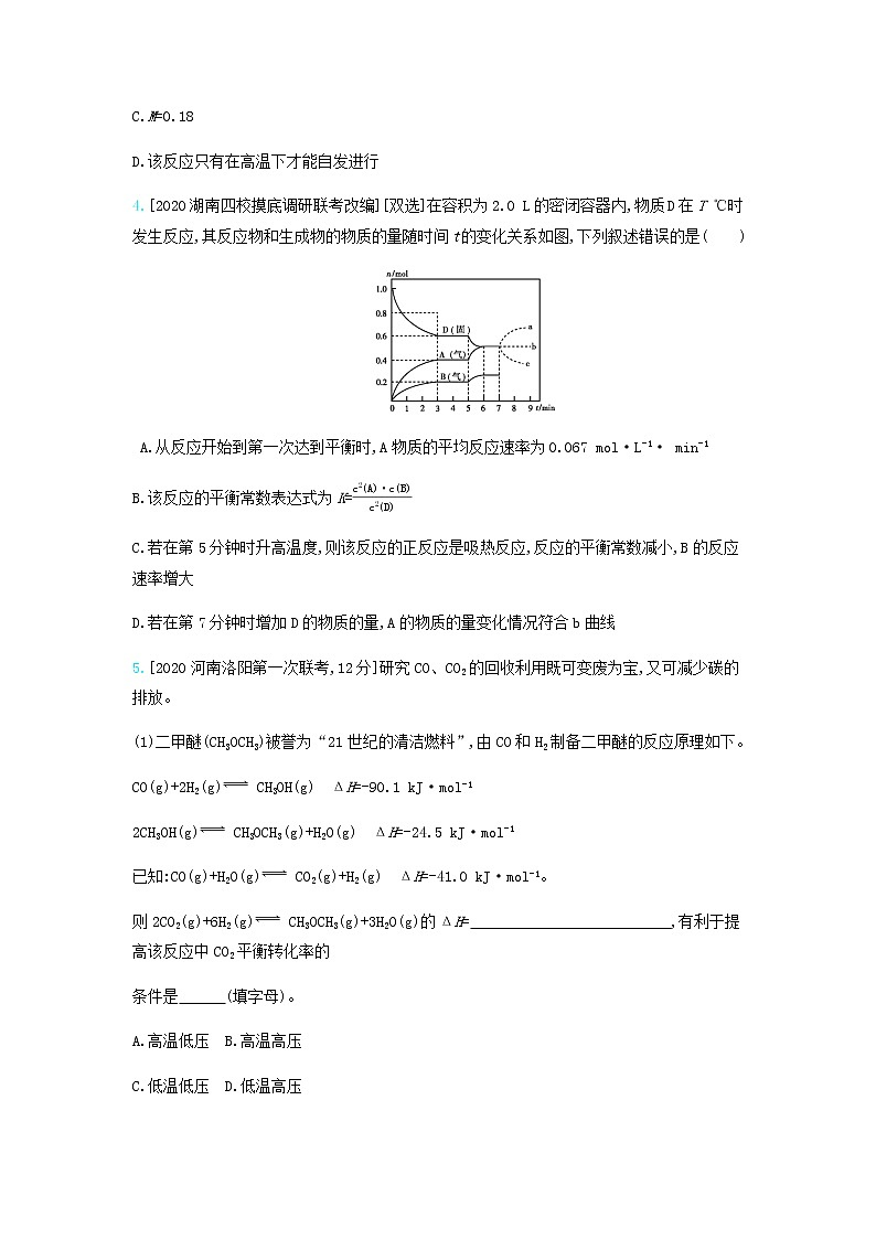 2020高考化学刷题冲刺含最新模拟题专题十六化学反应速率和化学平衡习题含解析02