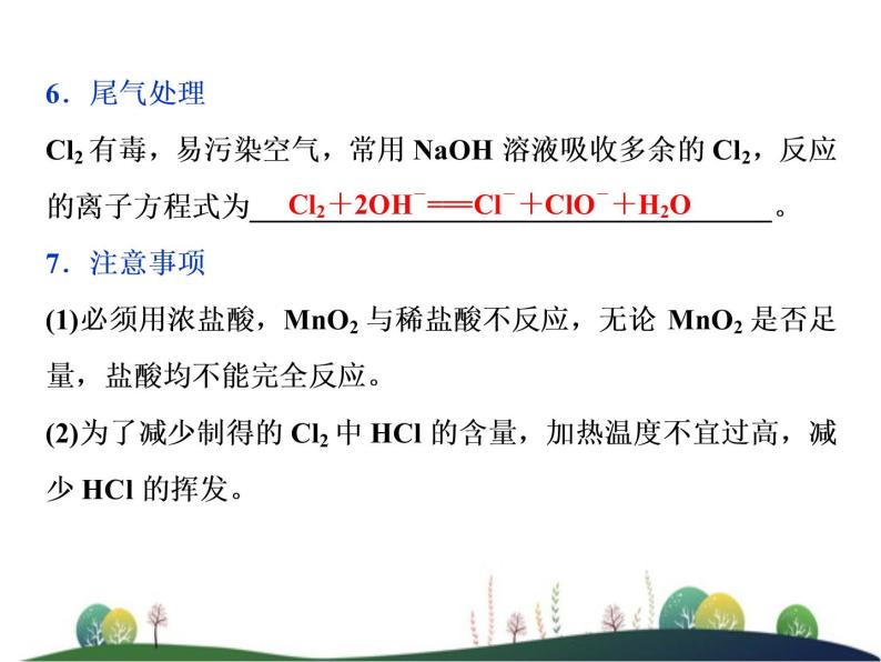 （新）人教版化学必修第一册课件：2.2 第2课时 氯气的实验室制法 氯离子的检验06