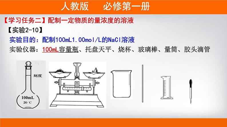 高一上学期必修第一册（人教版2019）专题2.3.4 配制一定物质的量浓度的溶液07