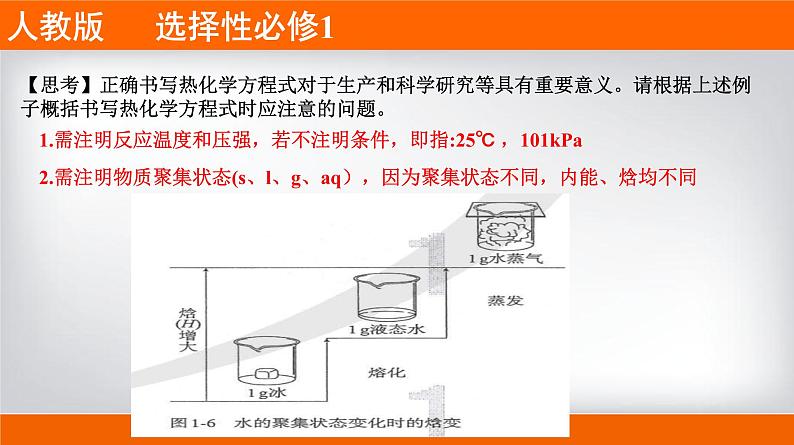 人教版2019 高二上学期选择性必修1 专题1.1.2 热化学方程式的书写04