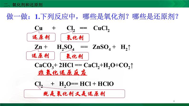 高一化学 课件 （人教2019必修第一册）1.3.2 氧化剂  还原剂08