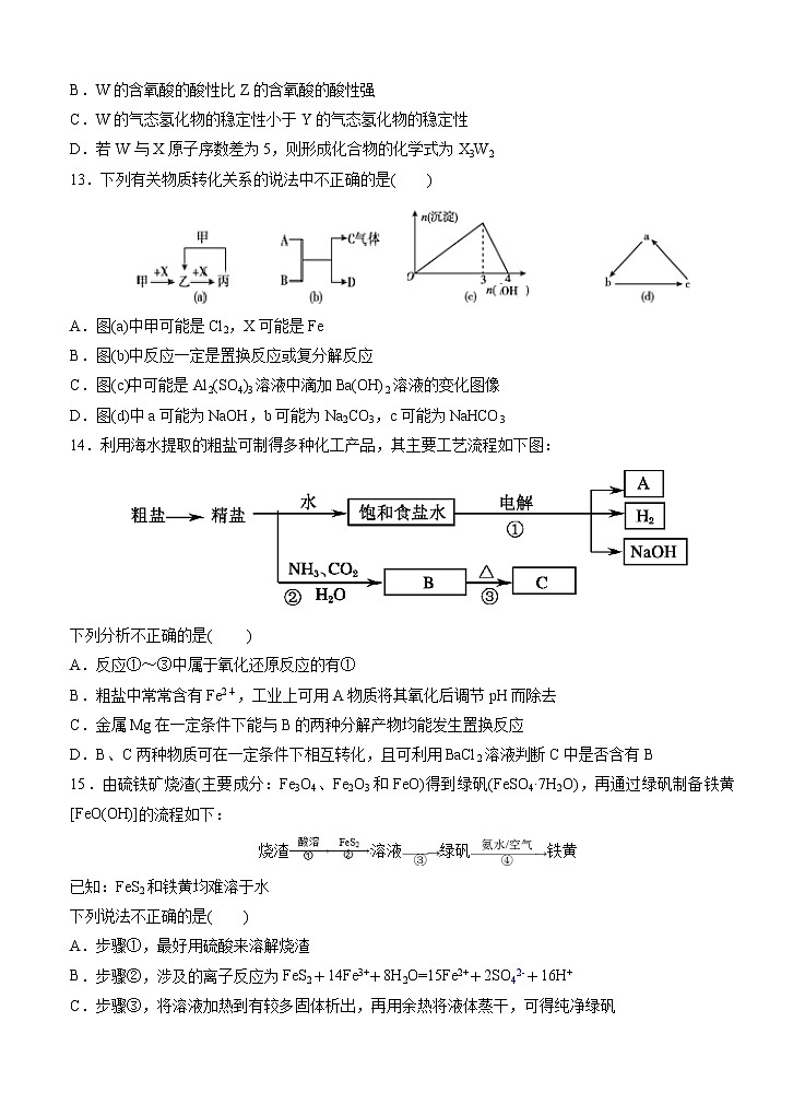 重庆八中2021届高三上学期阶段性检测 化学（含答案）第3页