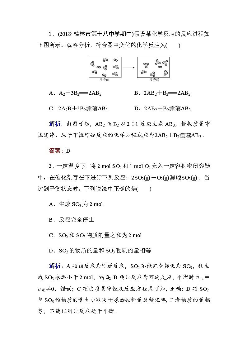 2018-2019学年高中化学人教版必修二教师用书：第二章第三节第2课时　化学反应的限度　化学反应条件的控制03