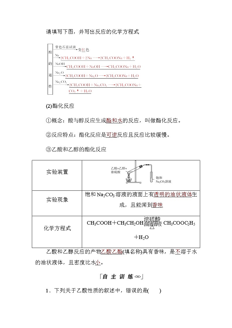 2018-2019学年高中化学人教版必修二教师用书：第三章第三节第2课时　乙酸02