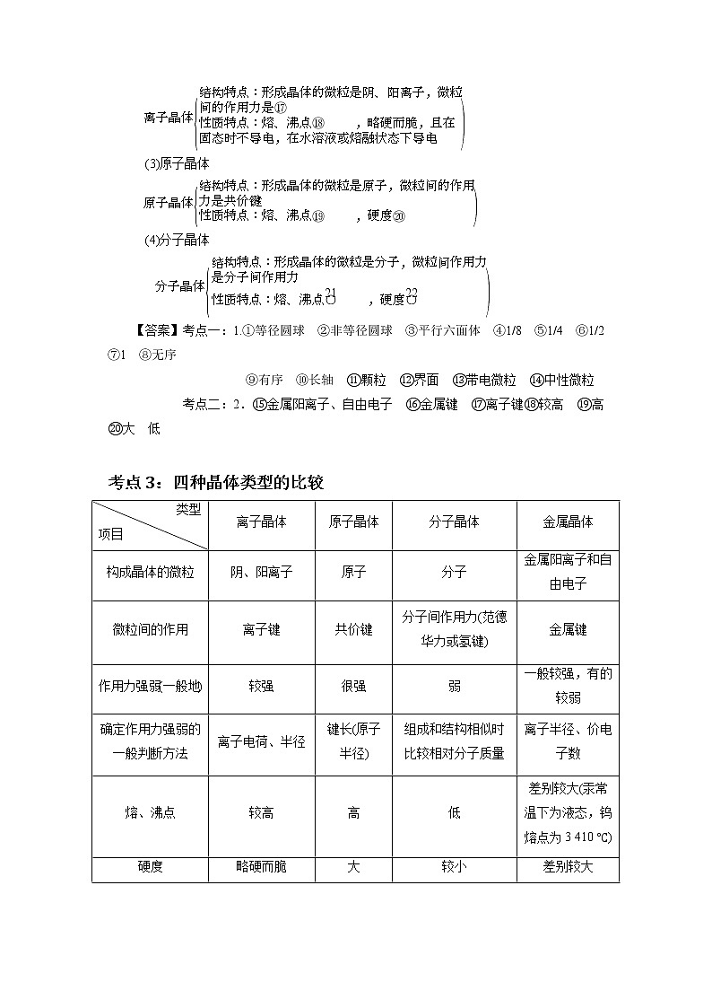 2018-2019学年高中化学人教版选修3教案：第三章晶体结构与性质--物质的聚集状态与物质性质章节复习03