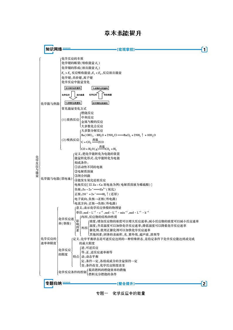 2018-2019化学课堂导练必修二人教通用版教师用书：第二章章末素能提升01