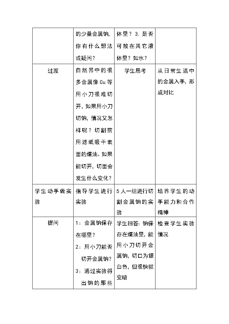 2018-2019学年高中化学人教版必修2教案：2.3.1钠与水反应实验02
