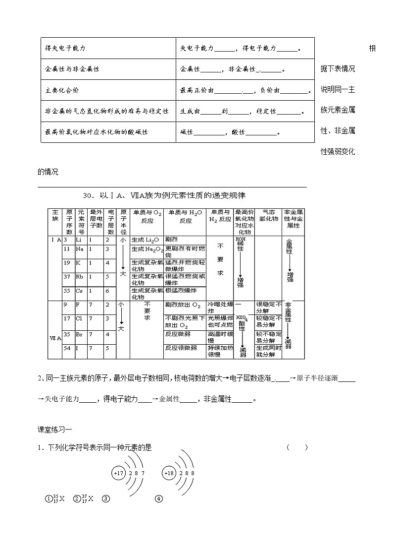 1.1.3 元素周期表及应用 学案03