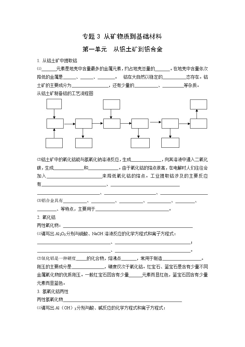 3.1 从铝土矿到铝合金 知识点自检01