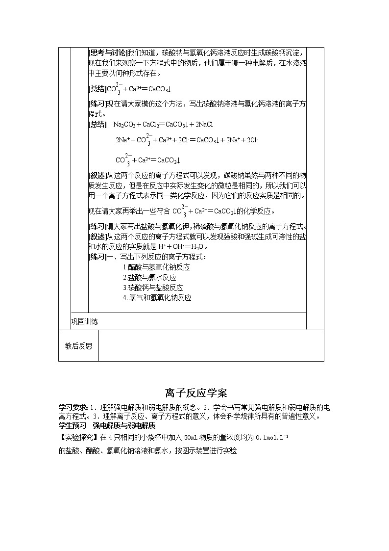 2.2.3 离子反应教案 学案02