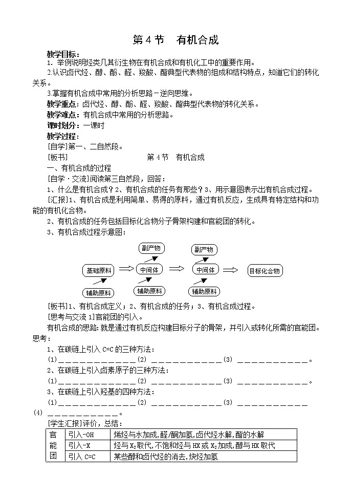 3.4 有机合成 教案301