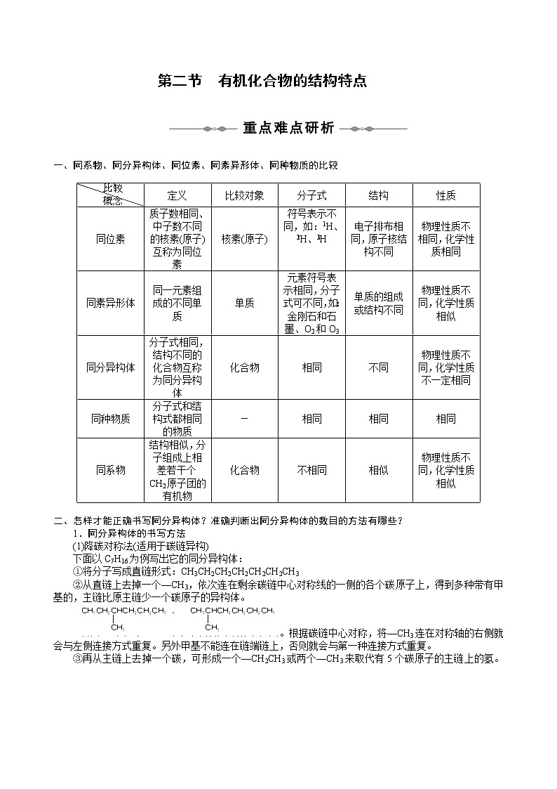 1.2 有机化合物的结构特点 教案101