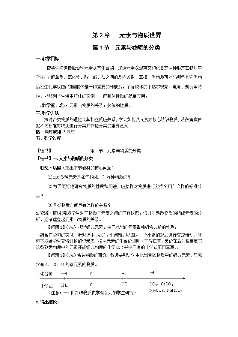 2.1 元素与物质的分类 教案(1)01
