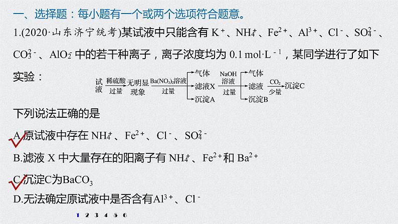 2021高考化学一轮复习 第二章 专项提能特训2 离子反应的实际应用 练习课件02