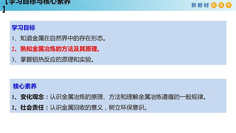 人教版高中化学新教材 必修第二册 8.1.1 金属矿物的开发利用 课件（1）(共26张PPT)03