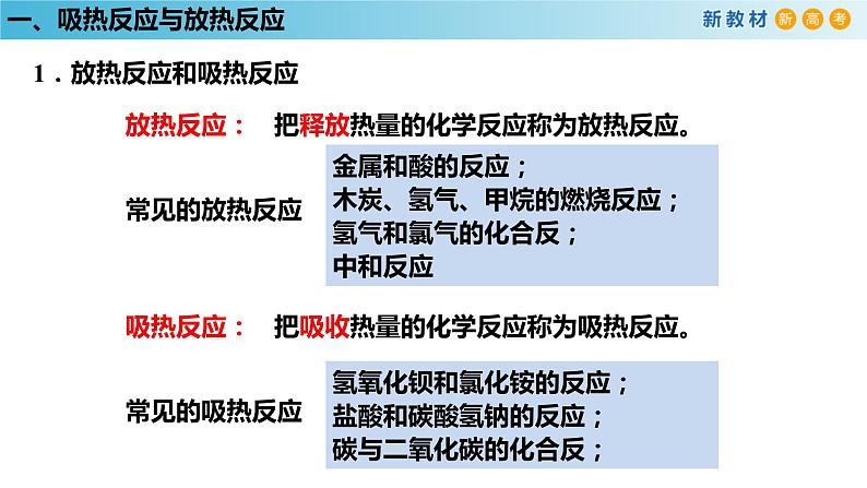 化学新教材 人教版高中化学必修第二册6.1.1 化学反应与热能 课件07