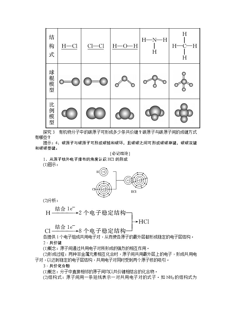 2019新创新化学人苏教版必修2讲义：第1部分专题1第二单元第二课时共价键分子间作用力02
