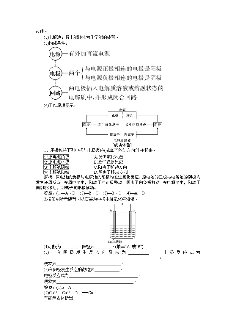 2019新创新化学人苏教版必修2讲义：第1部分专题2第三单元第二课时电能转化为化学能02