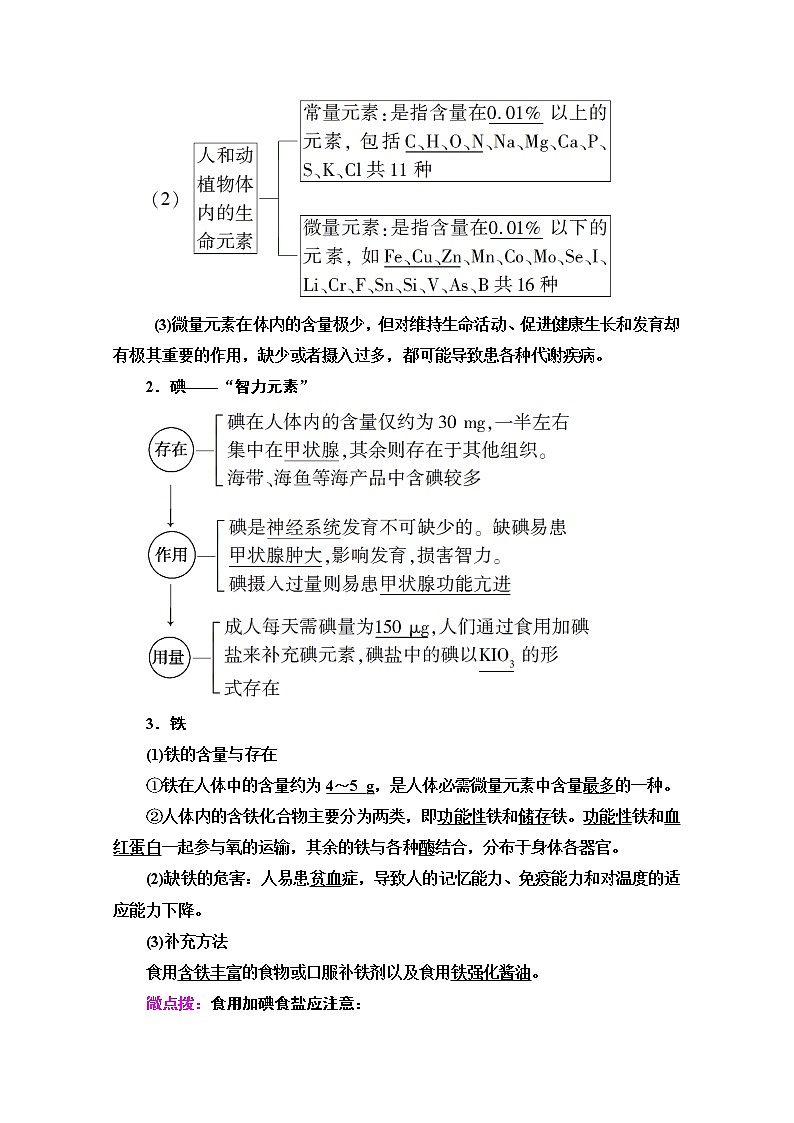 2020-2021学年化学人教版选修1教师用书：第1章　第4节　维生素和微量元素03
