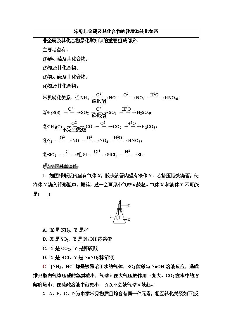 2020-2021学年化学苏教版必修1教师用书：专题4专题复习课02
